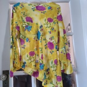 Beautiful bright yellow floral top